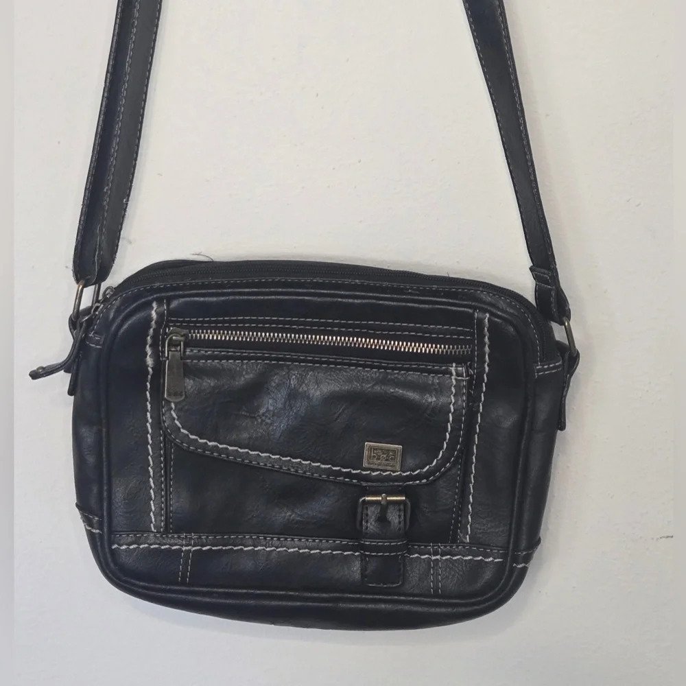 Black Leather Crossbody Bag